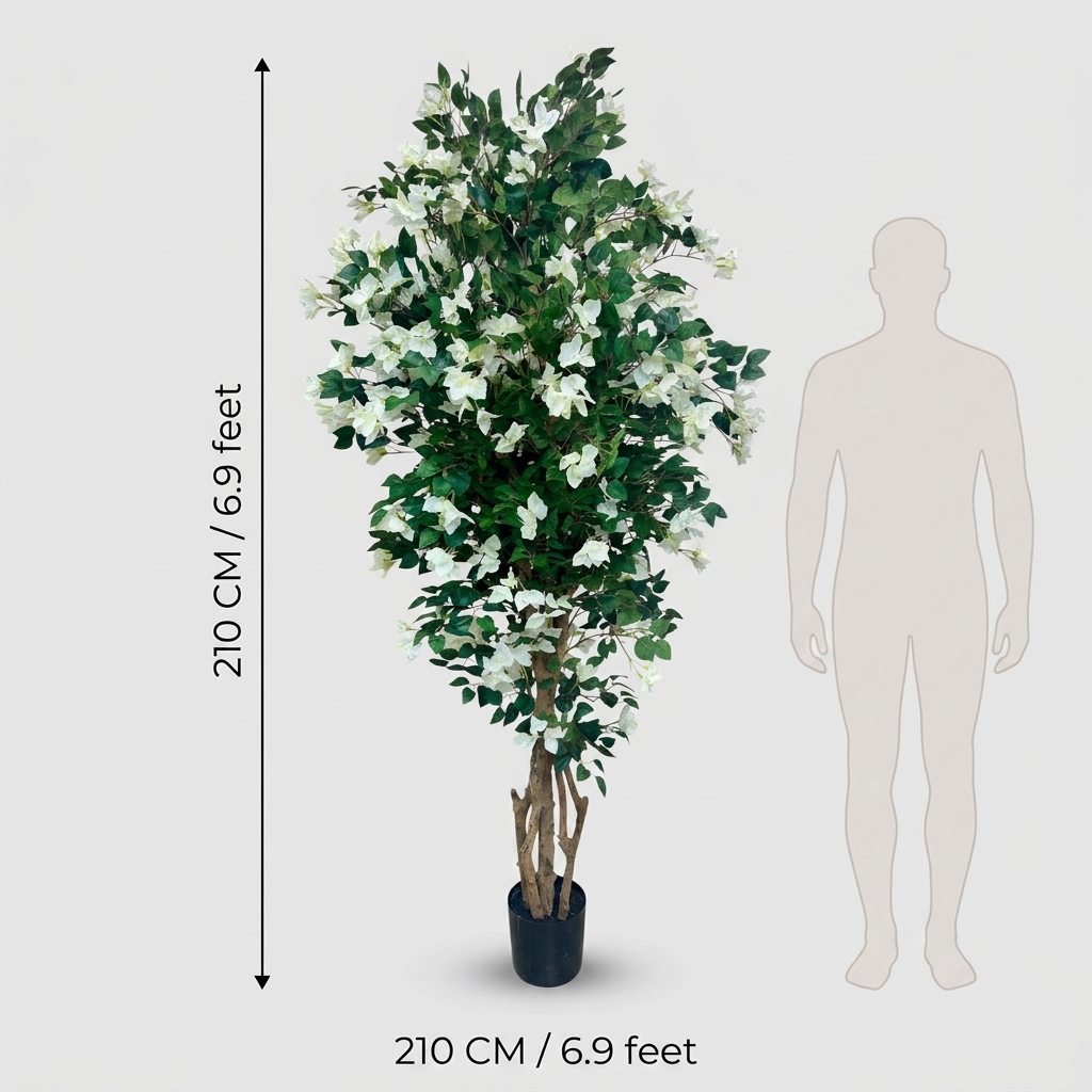 Artificial White Bougainvillea Tree 210cm detail 3
