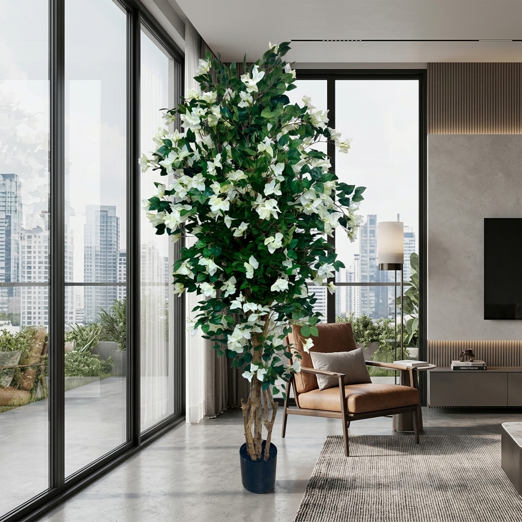 Artificial White Bougainvillea Tree 210cm detail 4