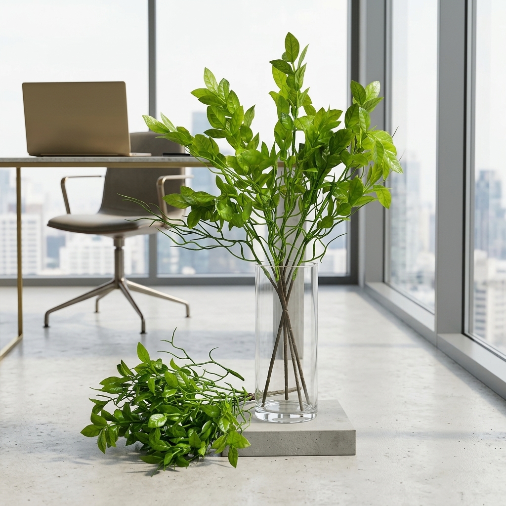 Premium Faux Olive Leaf Bunch 45cm detail 4