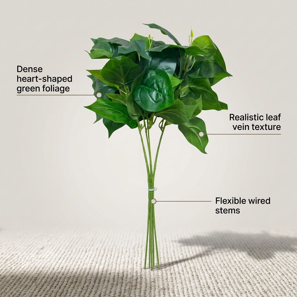 Artificial Fern Leaf Bunch 35cm detail 5