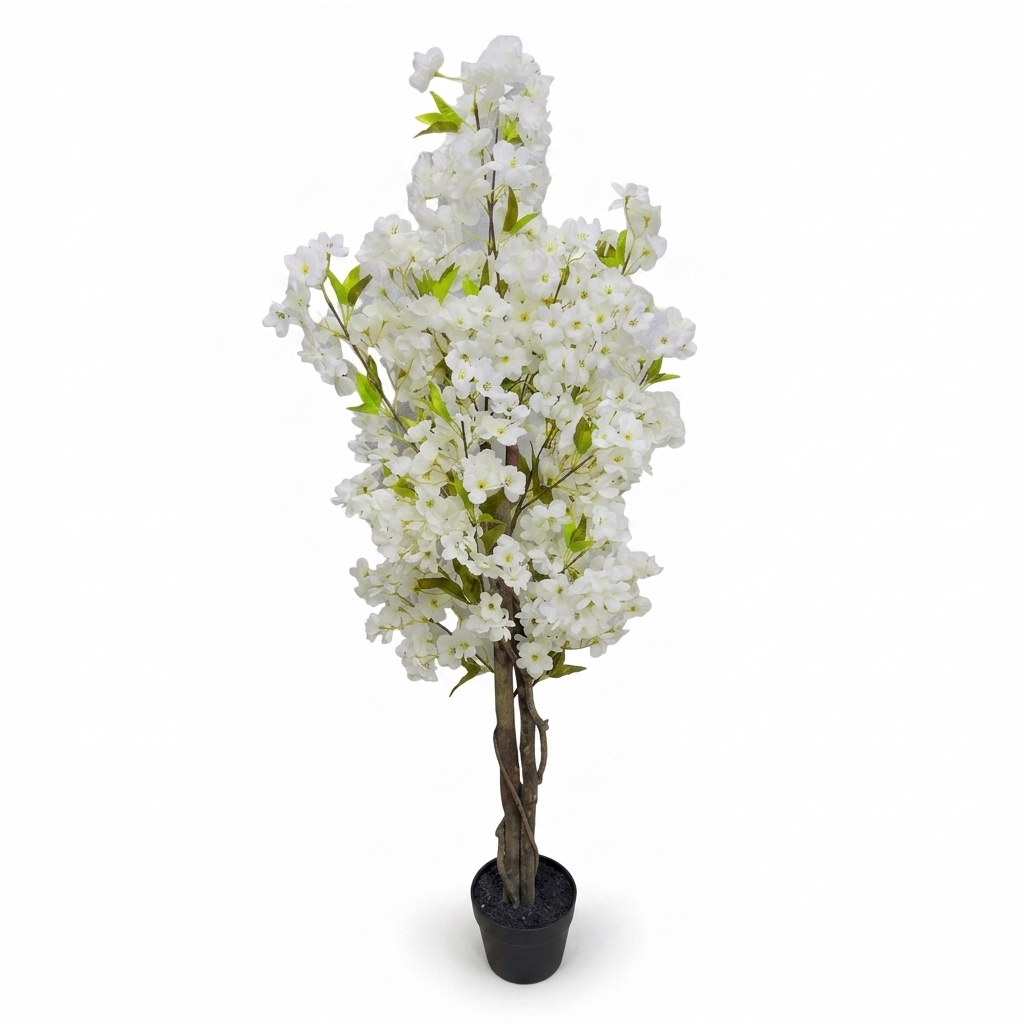 Artificial White Cherry Blossom Tree 125cm