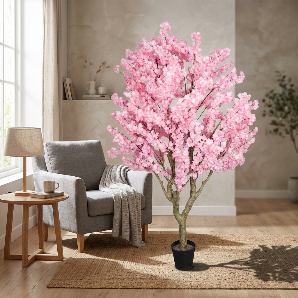 Artificial Pink Cherry Blossom Tree 260cm detail 2