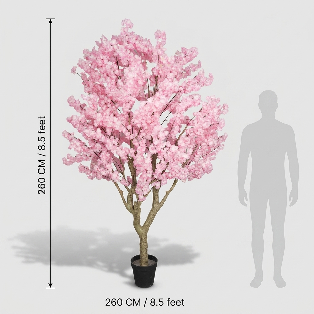Artificial Pink Cherry Blossom Tree 260cm detail 3