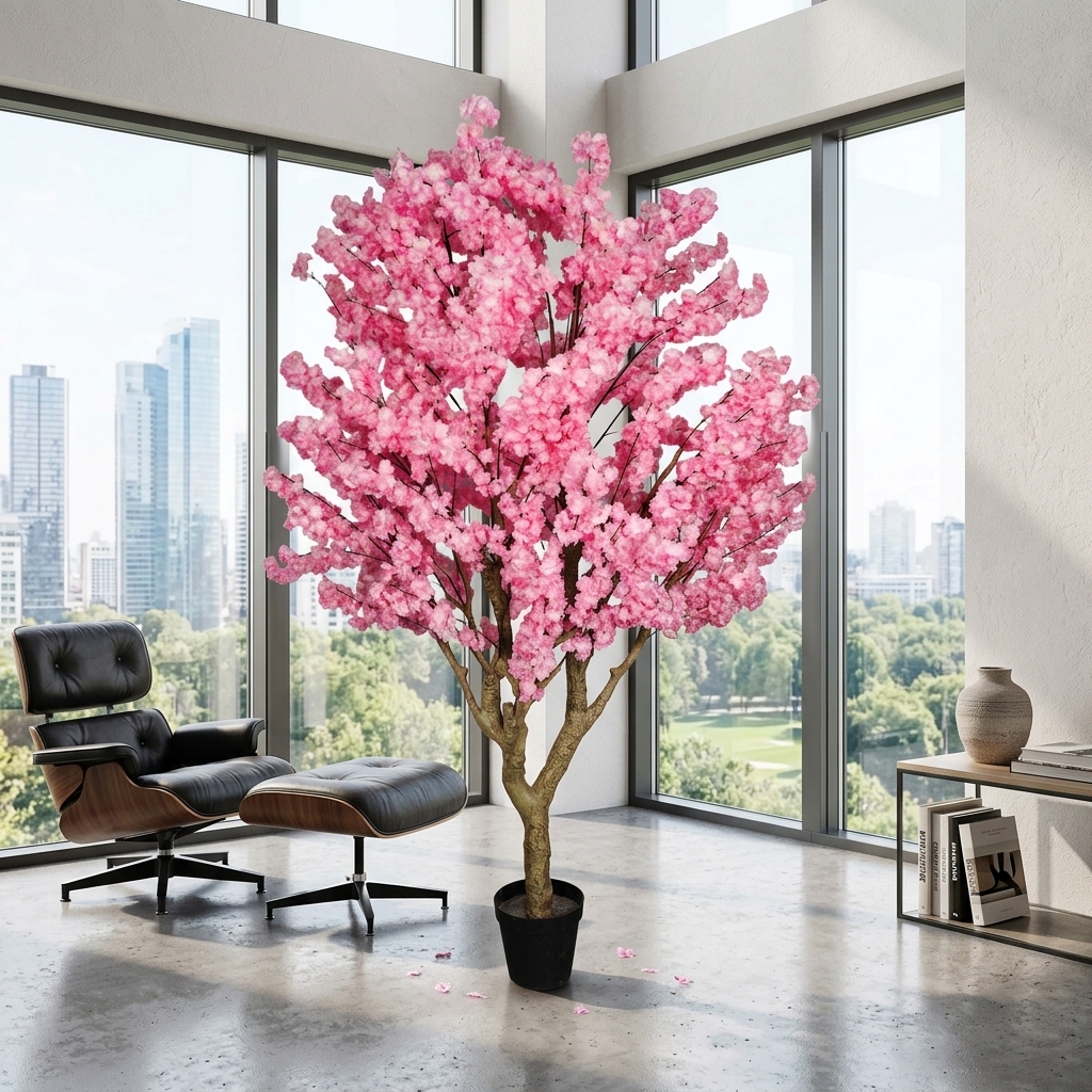 Artificial Pink Cherry Blossom Tree 260cm detail 4