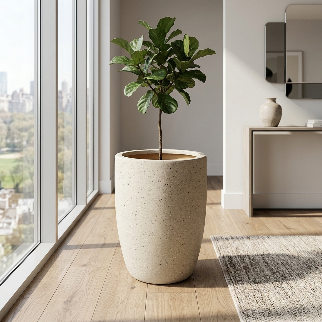Elegant Square Ceramic Planter CP125 detail 4