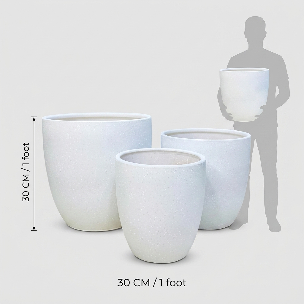 CP134 Minimalist Ceramic Flower Pot 26cm detail 3
