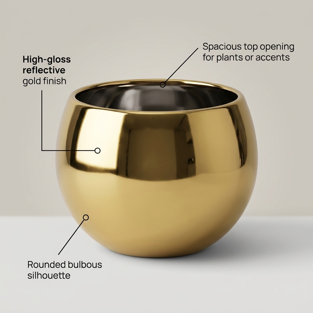 Minimalist Round Ceramic Planter Pot detail 5