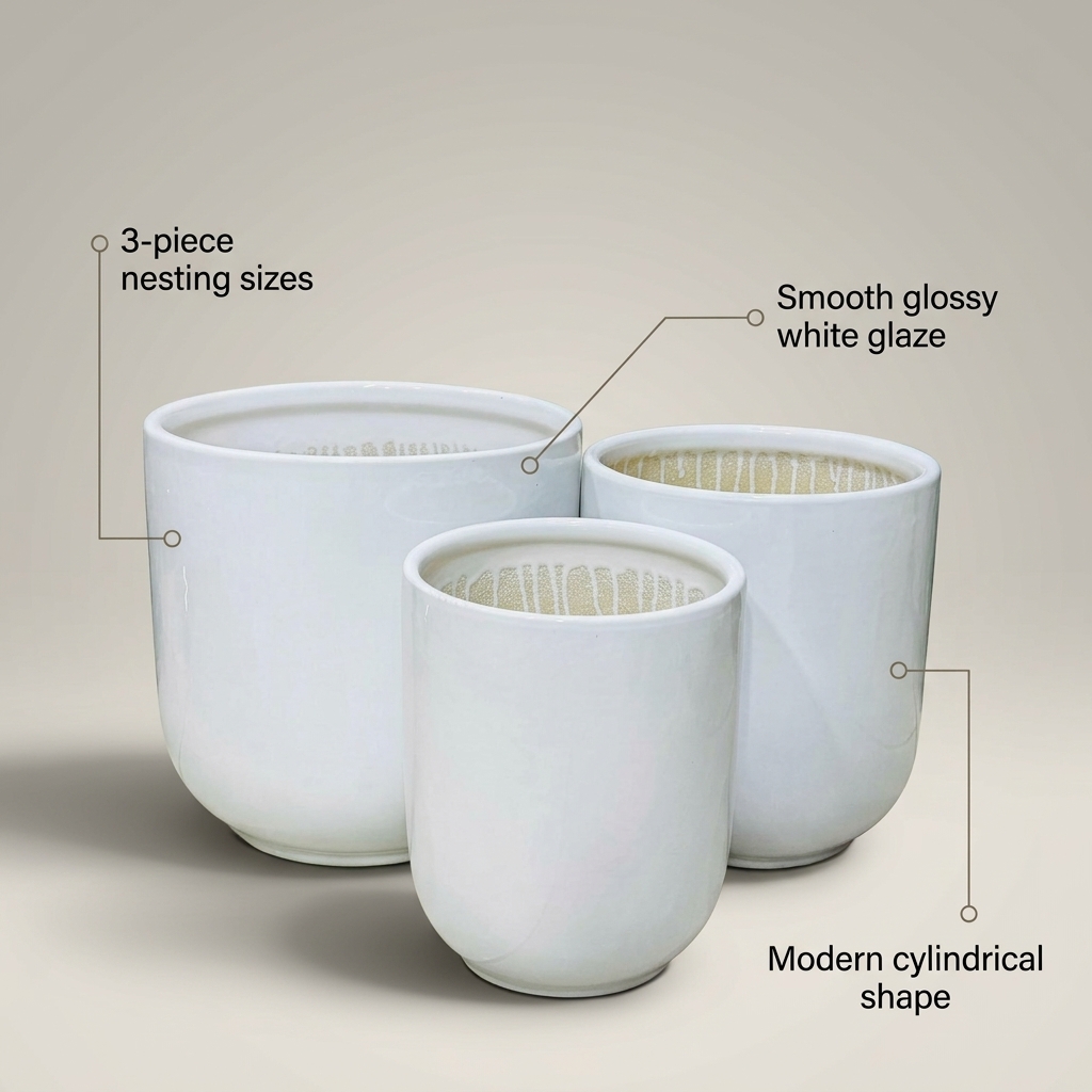 CP19 Cubic Modern Ceramic Pot Set detail 5