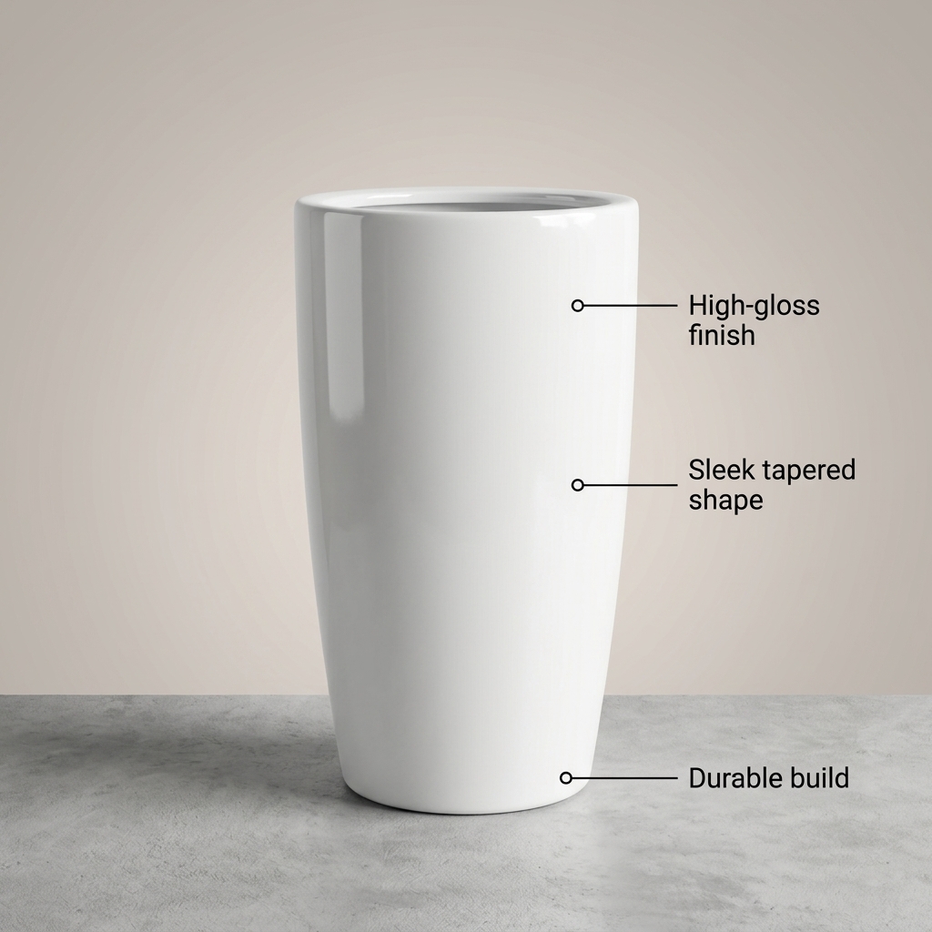 60cm Modern Glazed Ceramic Planter CP21 detail 5