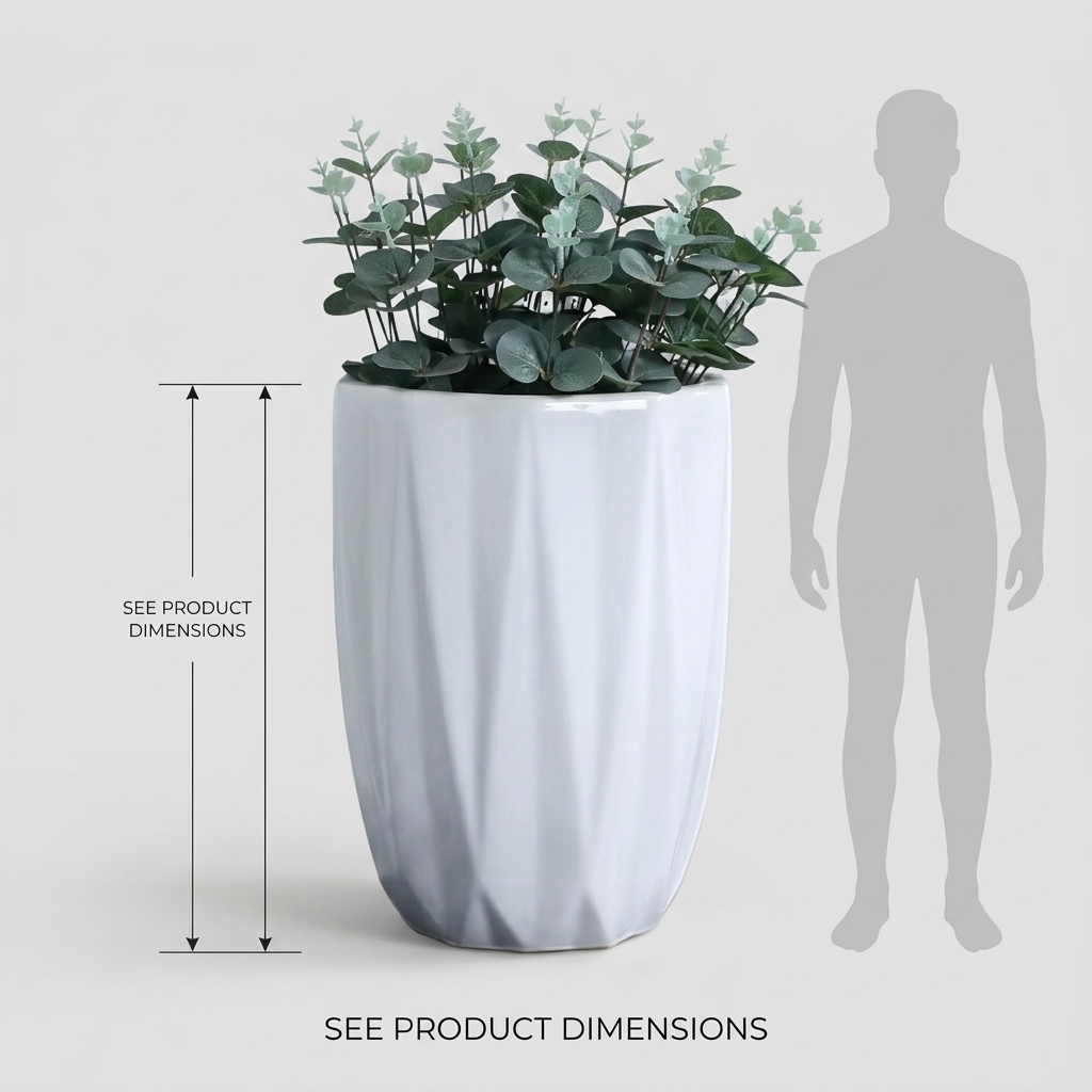 CP223 Modern Tapered Ceramic Pot Trio detail 3
