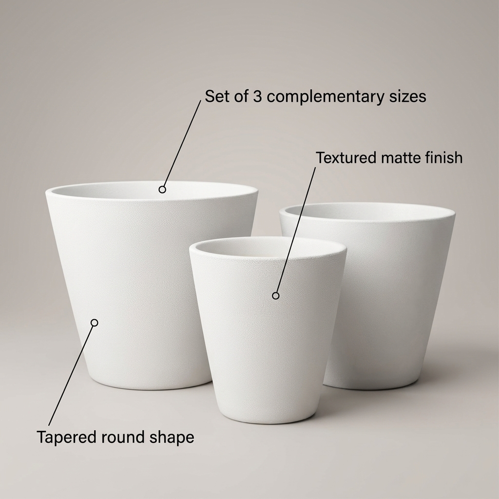 CP252 Trio Ceramic Planter Set (L/M/S) detail 5