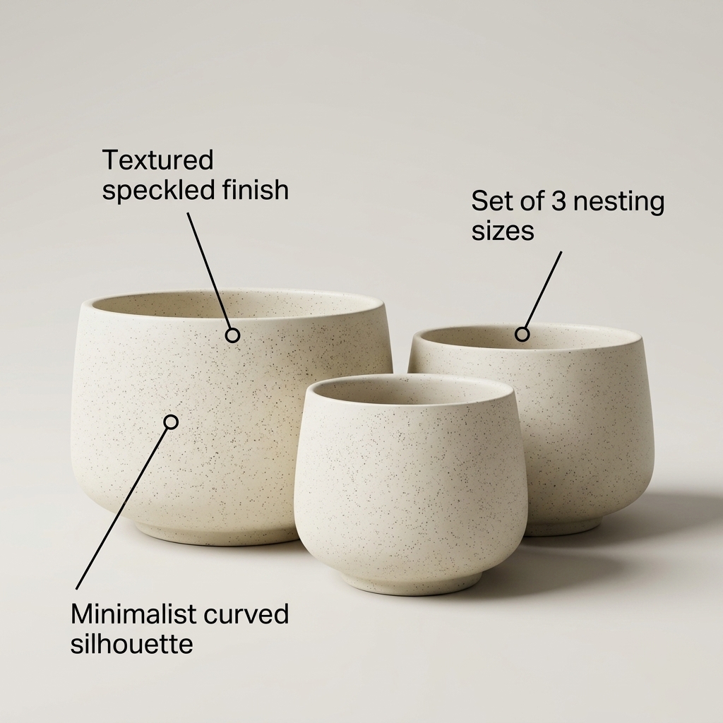 Modern Minimalist Ceramic Planter CP466 detail 5