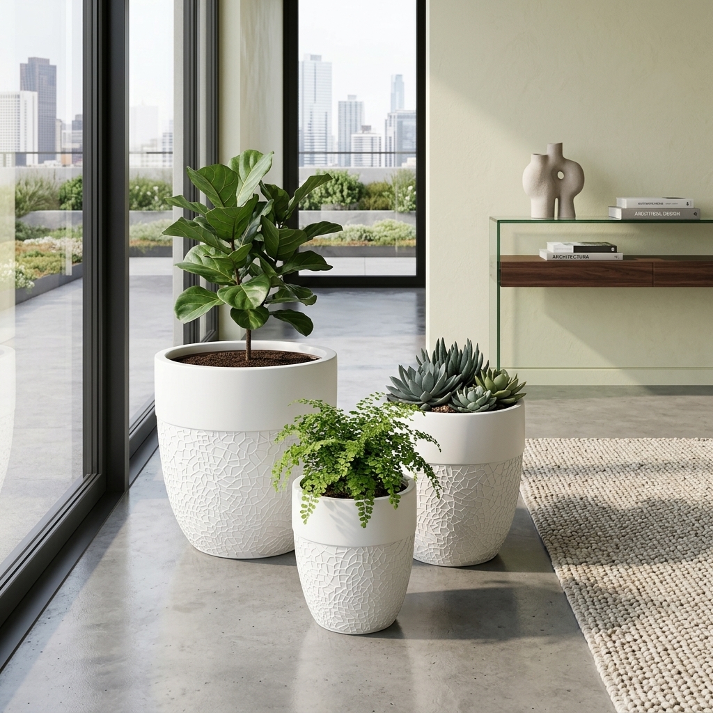 CP601 Heavy-Duty Cube Ceramic Planter Set detail 4