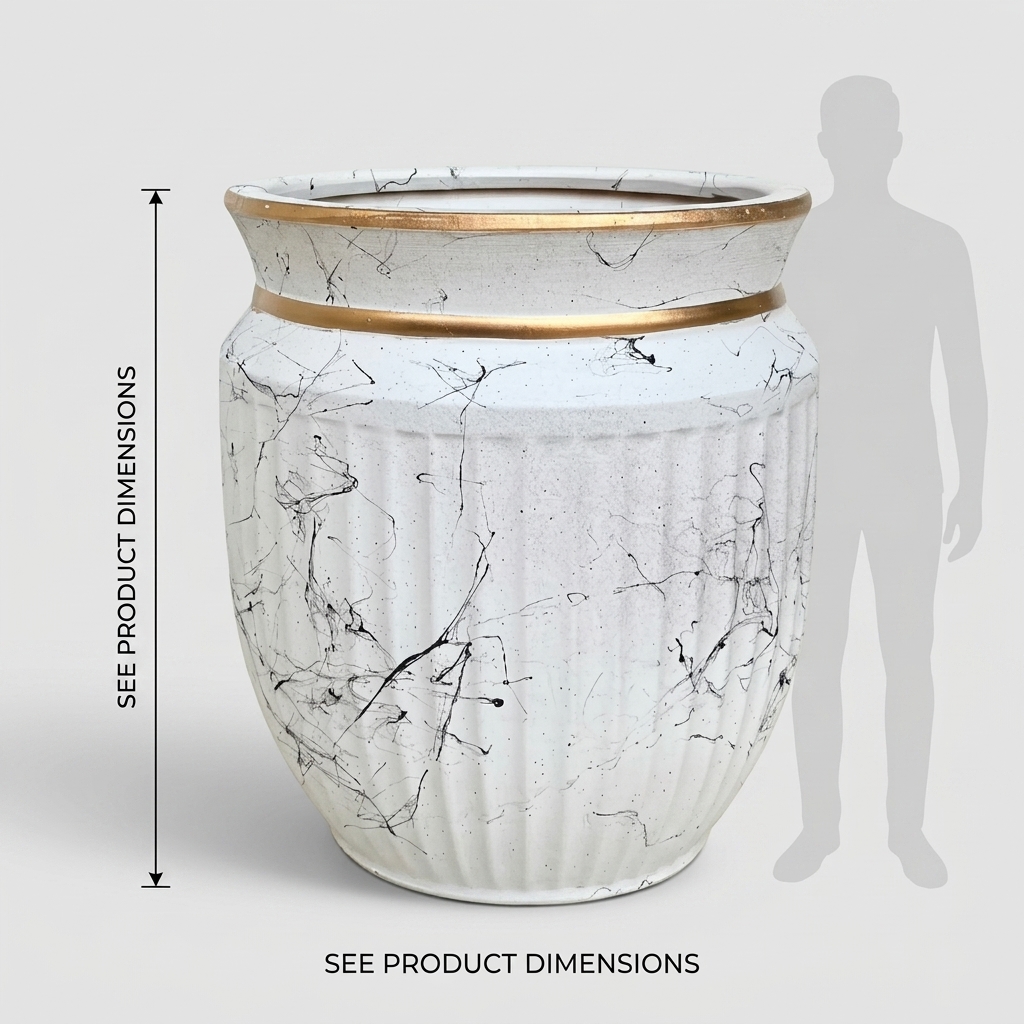 CP638 Elegant Tapered Ceramic Pot 60cm detail 3