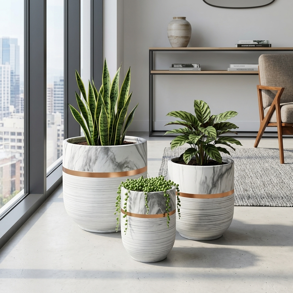 CP63 Textured Ceramic Planter Pot detail 4
