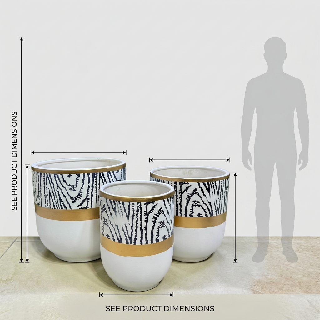 Modern Ribbed Ceramic Pot 26cm detail 3