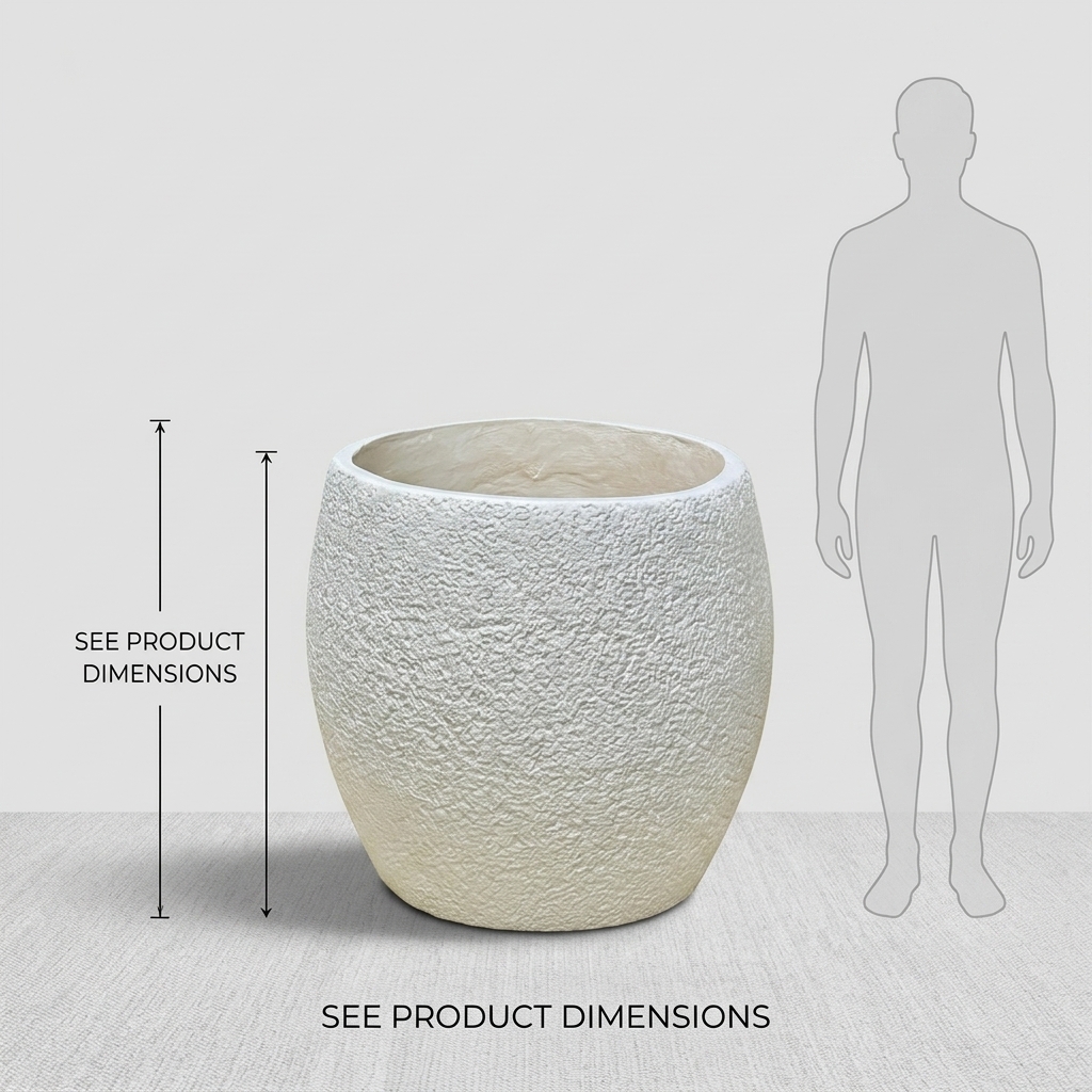 CP81-1 Square Fiber Clay Planter Pot detail 3