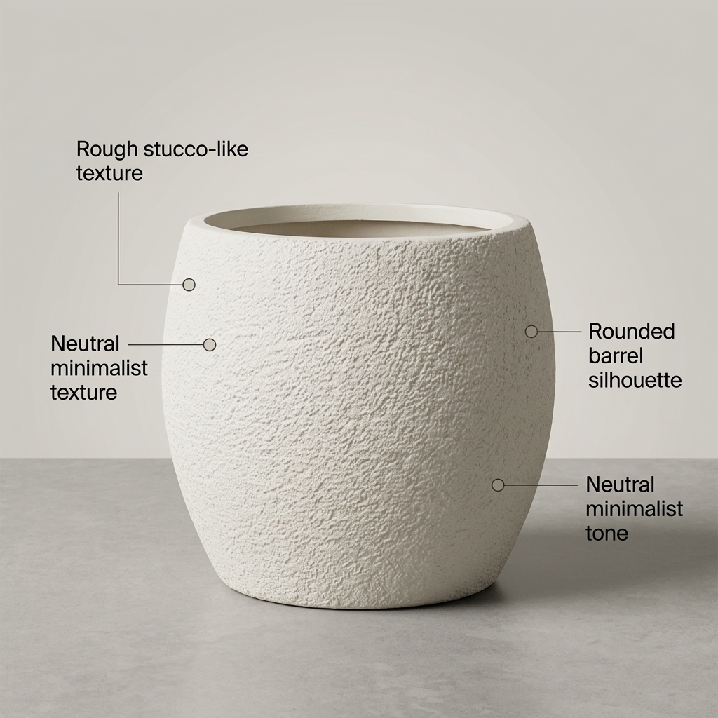 CP81-1 Square Fiber Clay Planter Pot detail 5