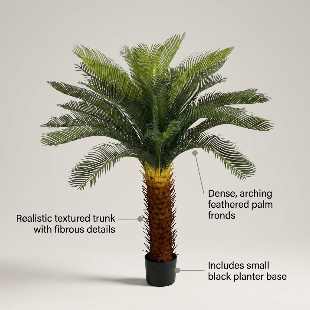 Artificial Cycas Palm Plant 130cm detail 5
