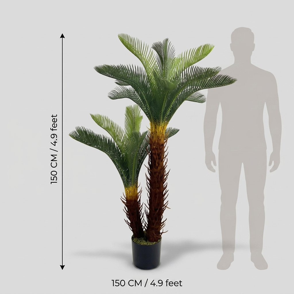 Artificial Cycas Palm 150cm - 24 Leaves detail 3