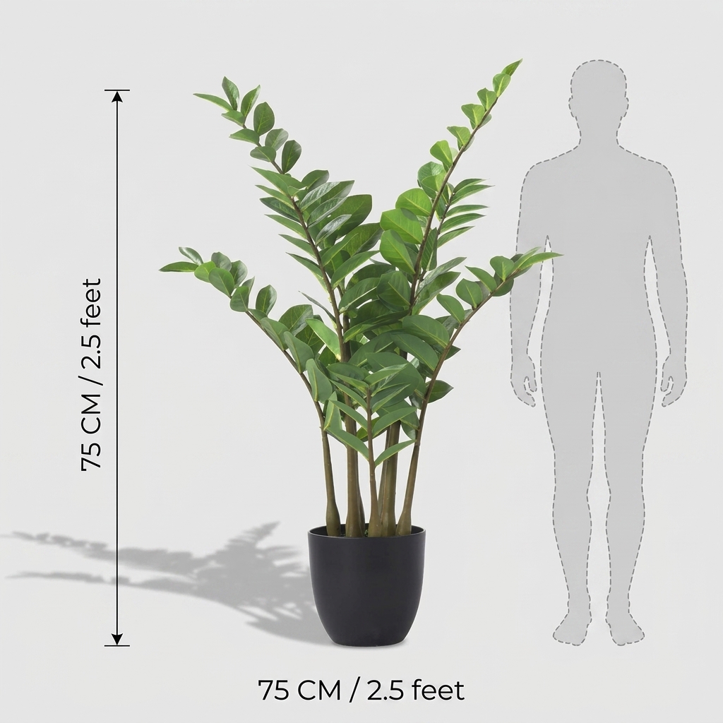 Deluxe Mixed Green Artificial Plant 75cm detail 3