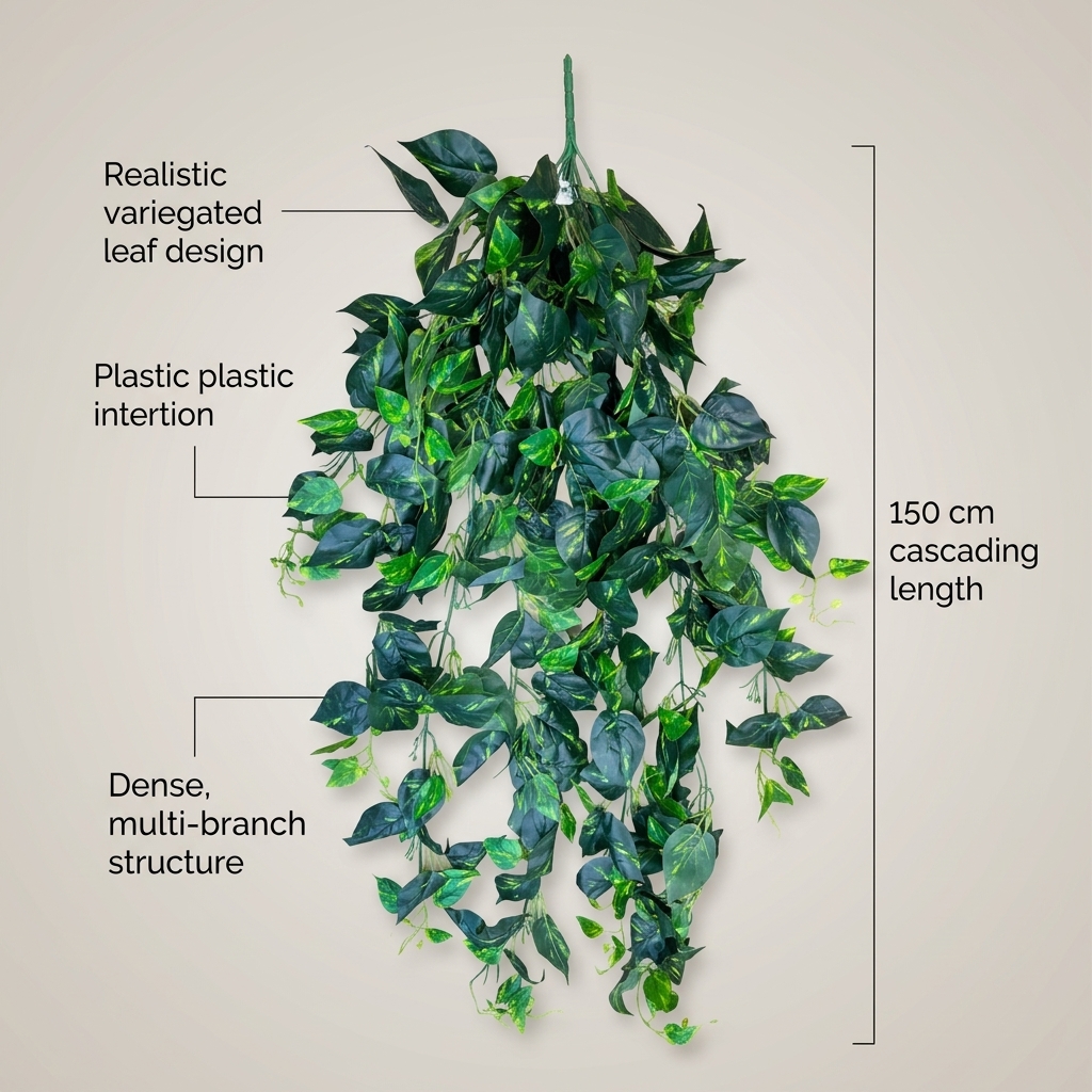 Artificial Hanging Pothos Vine 100cm detail 5
