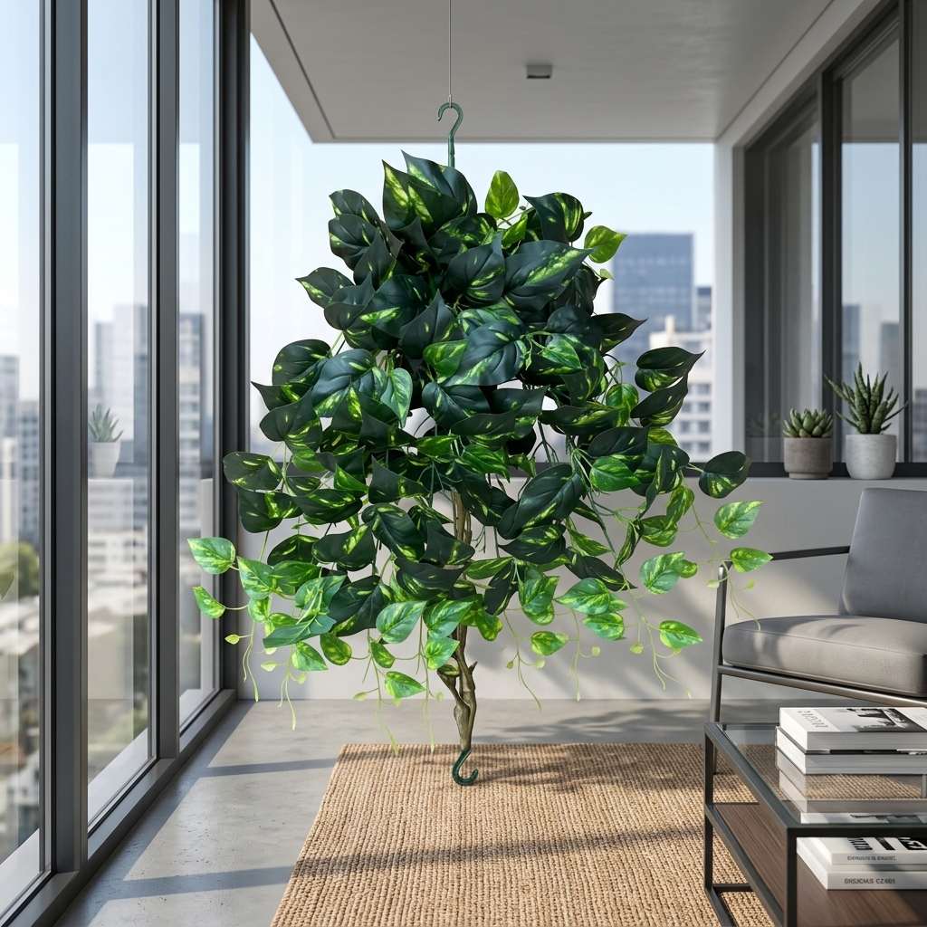 Artificial Hanging Fern Plant 100cm detail 4