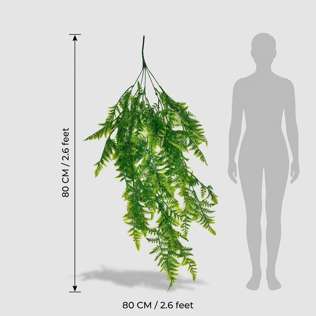 Artificial Boston Fern Hanging Plant 80cm detail 3