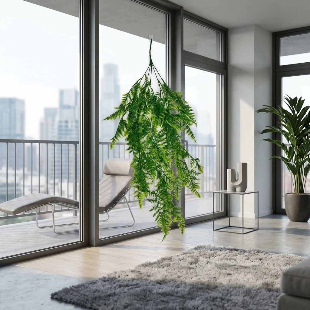 Artificial Boston Fern Hanging Plant 80cm detail 4