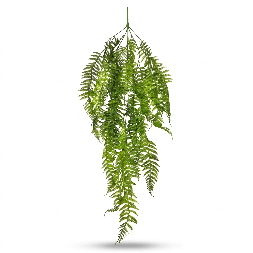 Faux Hanging Fern Basket Bush 85cm
