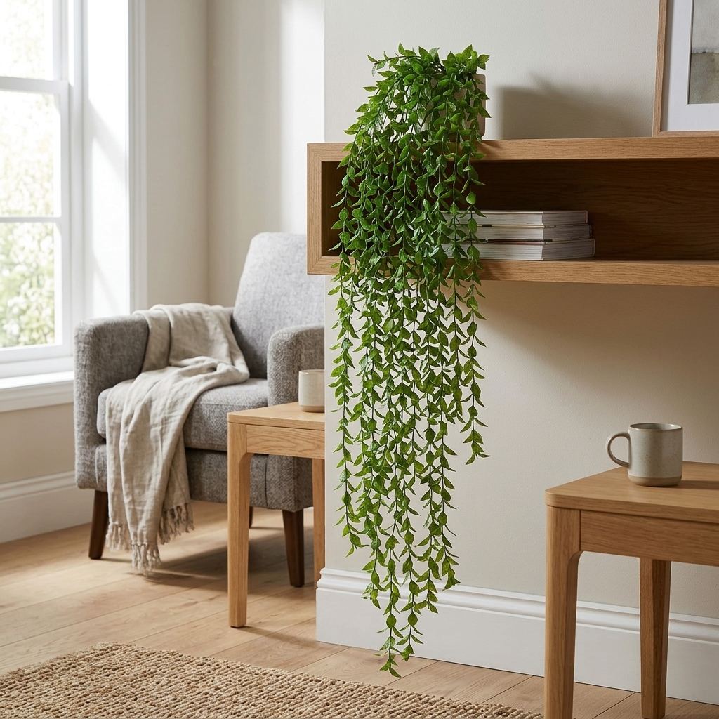 Artificial Boston Fern Hanging Bush 80cm detail 2
