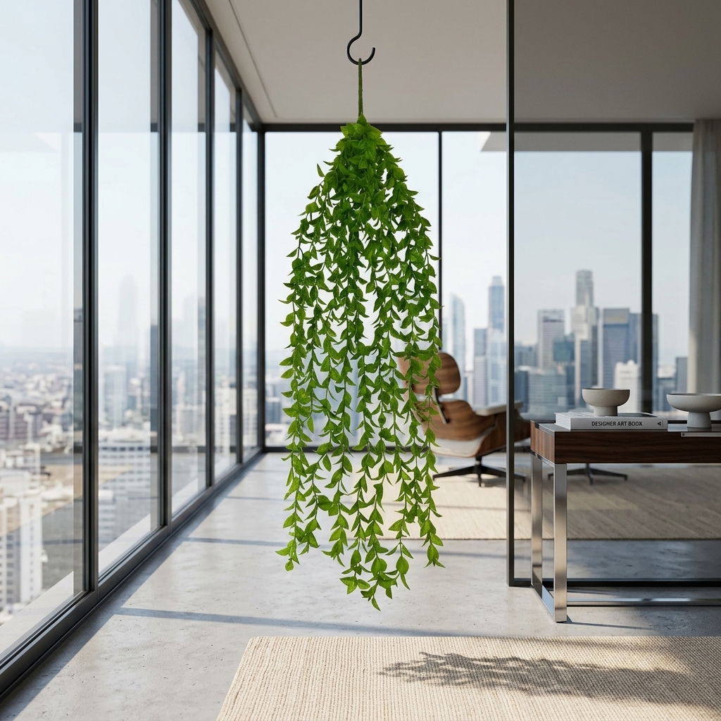 Artificial Boston Fern Hanging Bush 80cm detail 4