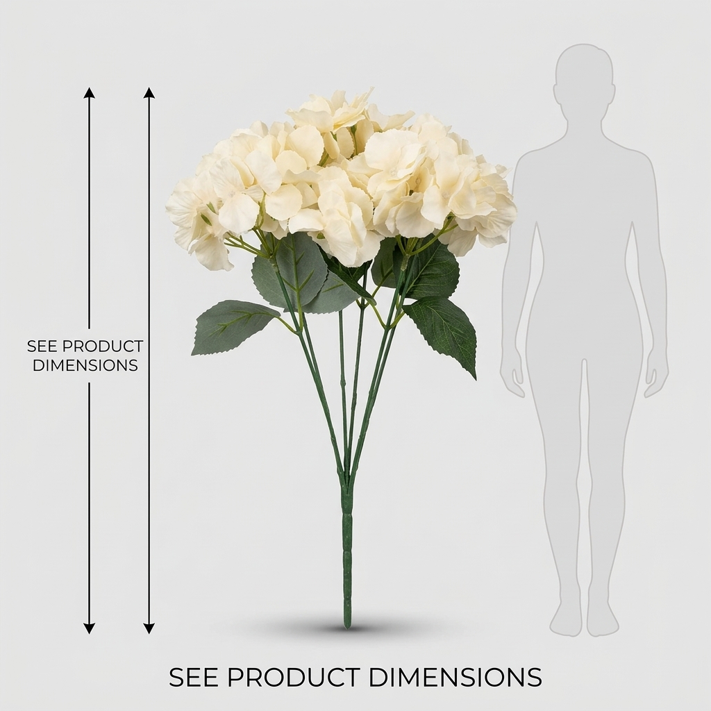 Artificial Classic Hydrangea Stem 95cm detail 3