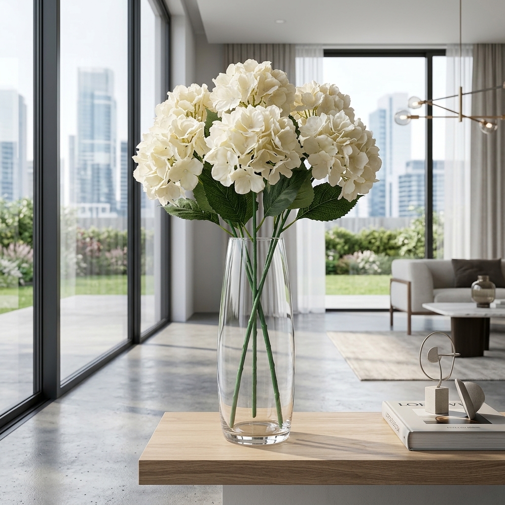 Artificial Classic Hydrangea Stem 95cm detail 4