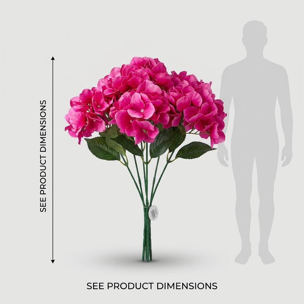 Artificial Large Hydrangea Stem 95cm detail 3
