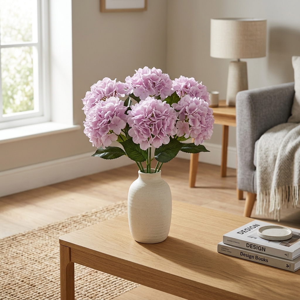 Artificial Cream Hydrangea Stem 95cm detail 2