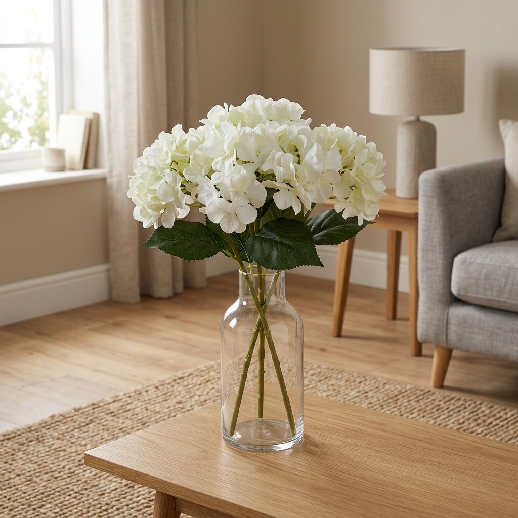 Artificial Silk Hydrangea Spray 95cm detail 2