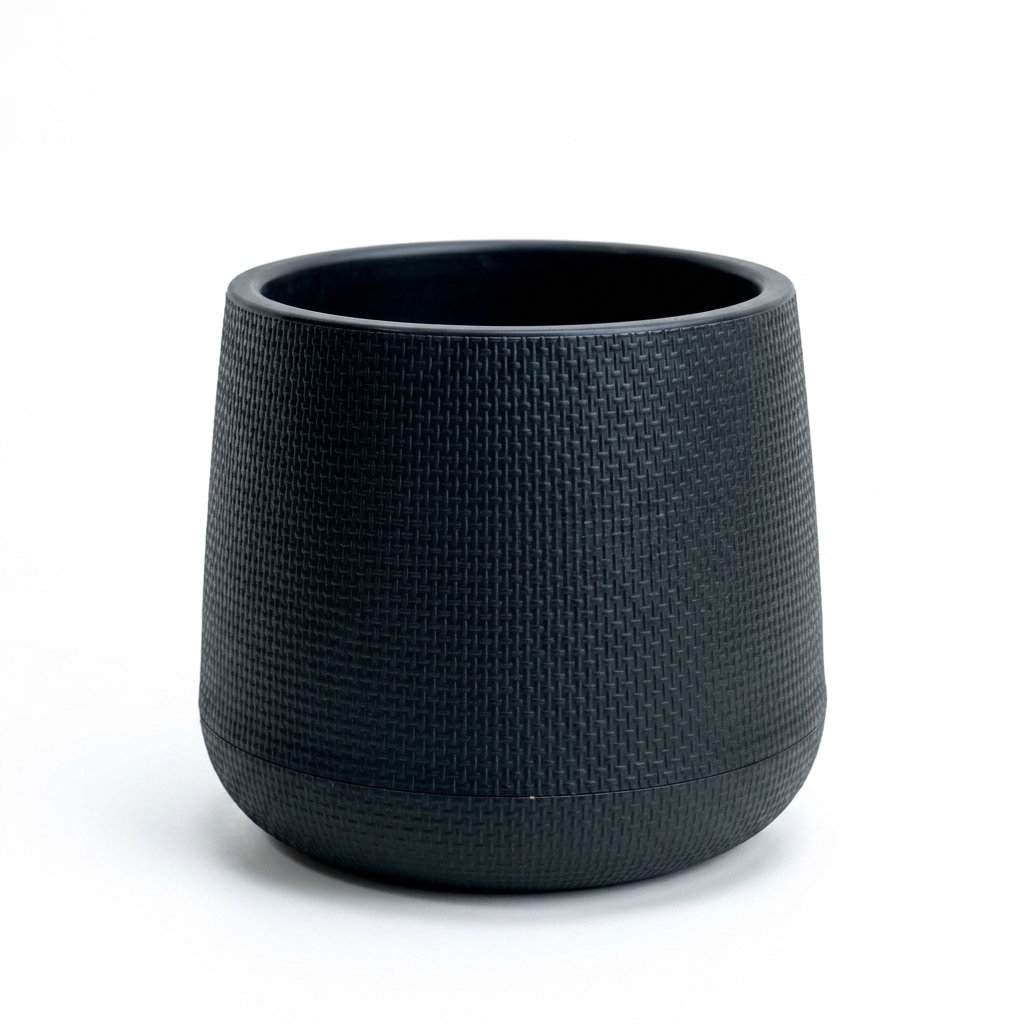 Modern Black Square Plastic Pot 28x28cm