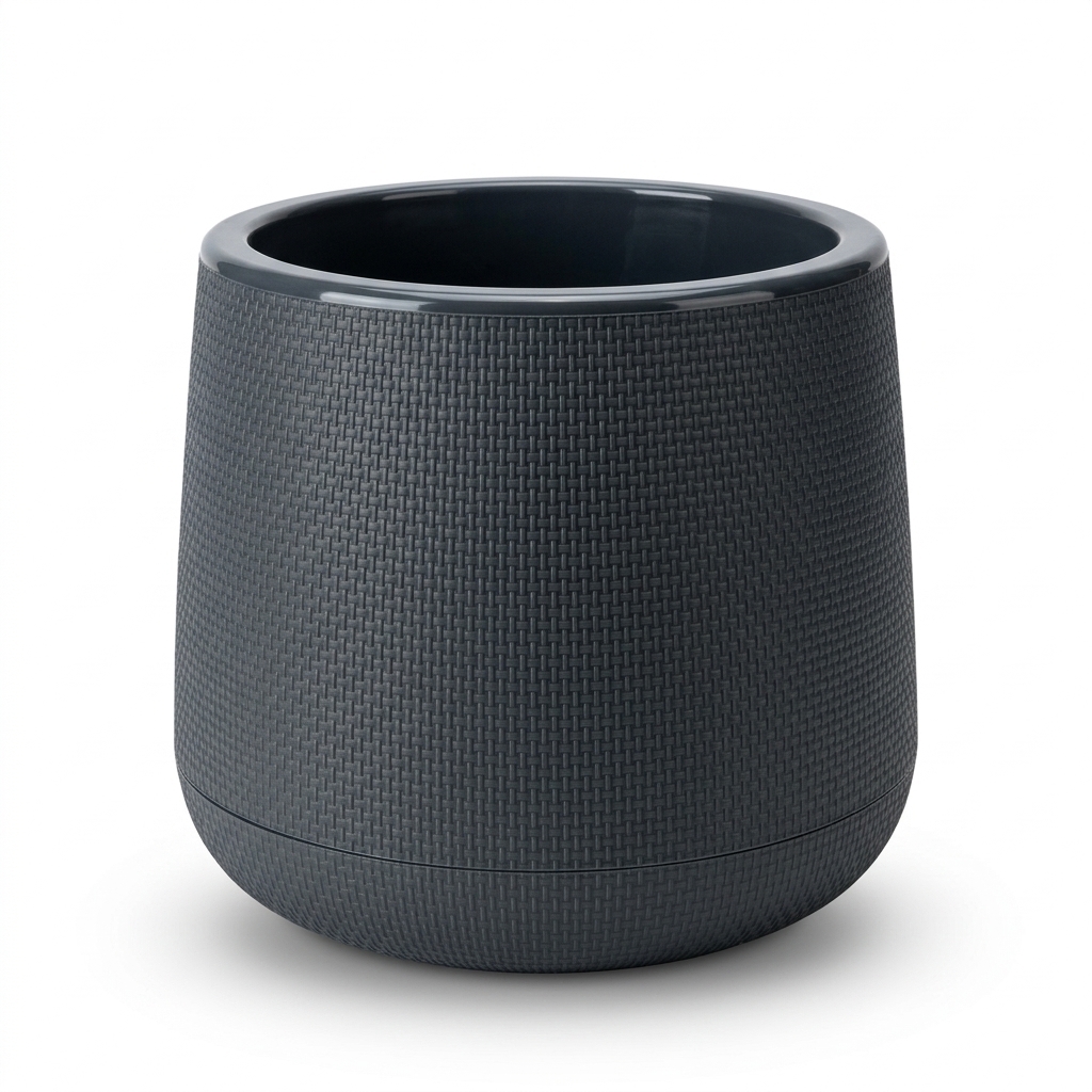 Contemporary Grey Square Plastic Pot 28x28cm