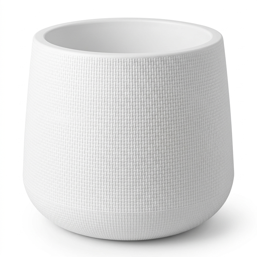 Minimalist White Square Plastic Pot 28x28cm