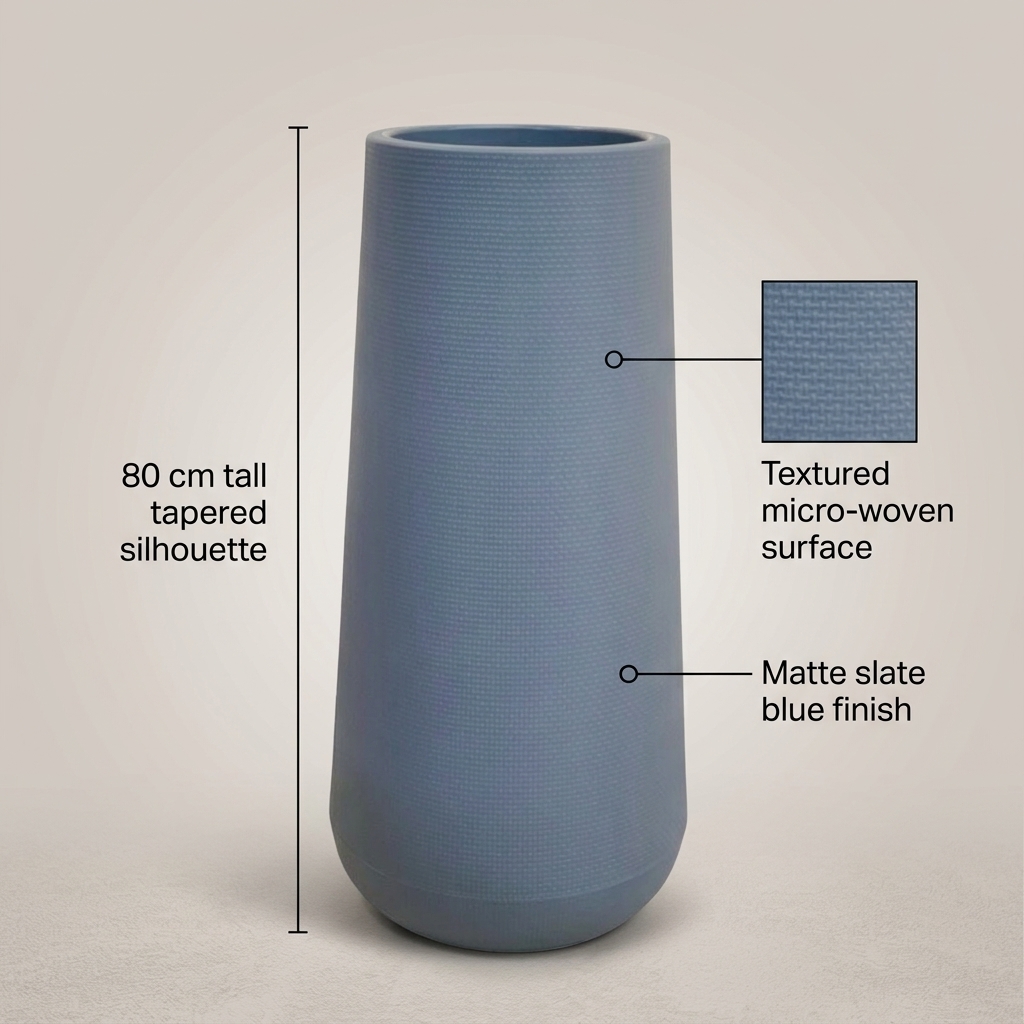 Modern Grey Tall Plastic Planter 30x80cm detail 5
