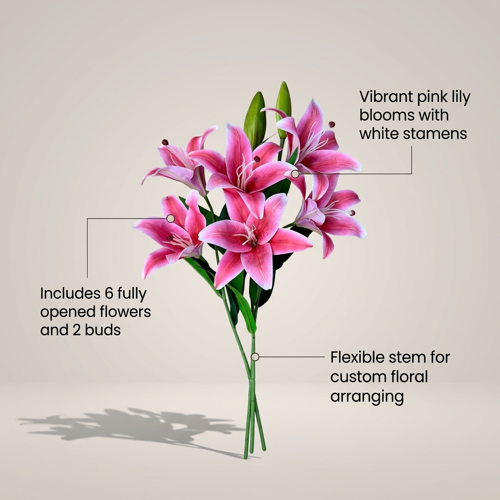 Artificial Lily Stem 95cm detail 5