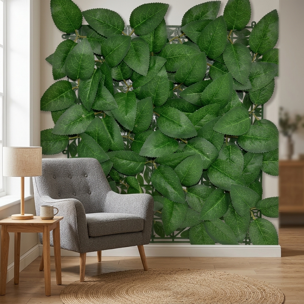 Mixed Fern & Grass Wall Plant Mat 30x30cm detail 2