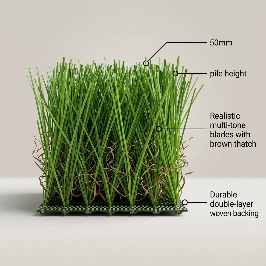 Super Grass MCM 50mm Artificial Grass detail 5