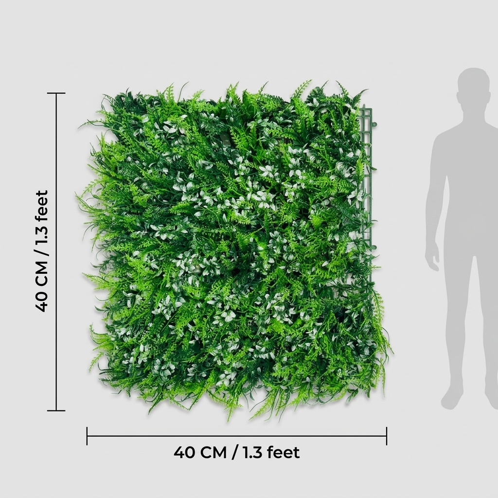 Mixed Fern Leaf Green Wall Mat 40x60cm detail 3
