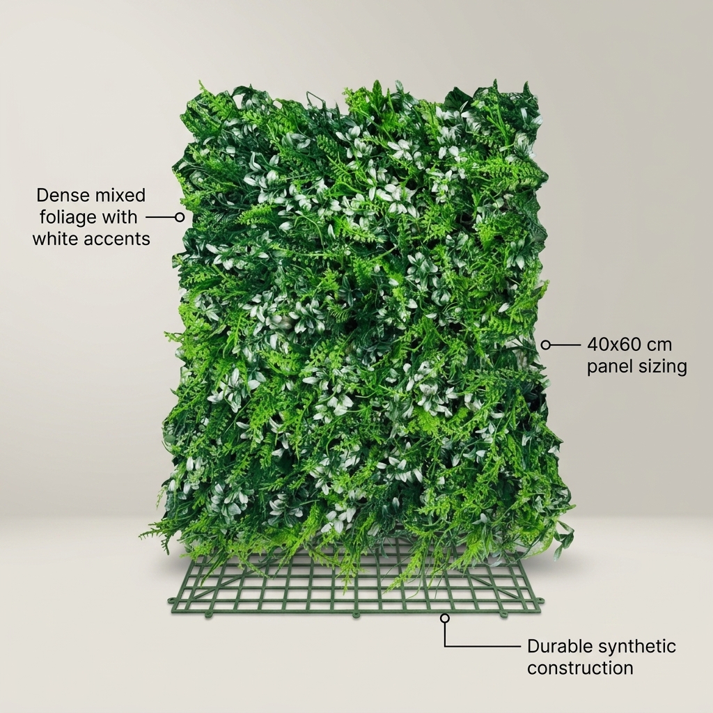 Mixed Fern Leaf Green Wall Mat 40x60cm detail 5