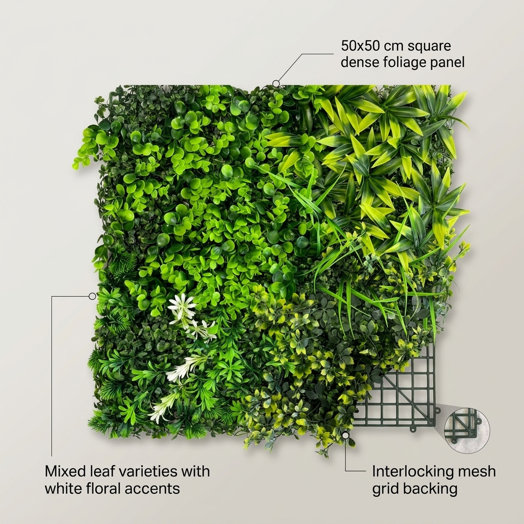Boxwood Foliage Artificial Wall Mat 50x50cm detail 5