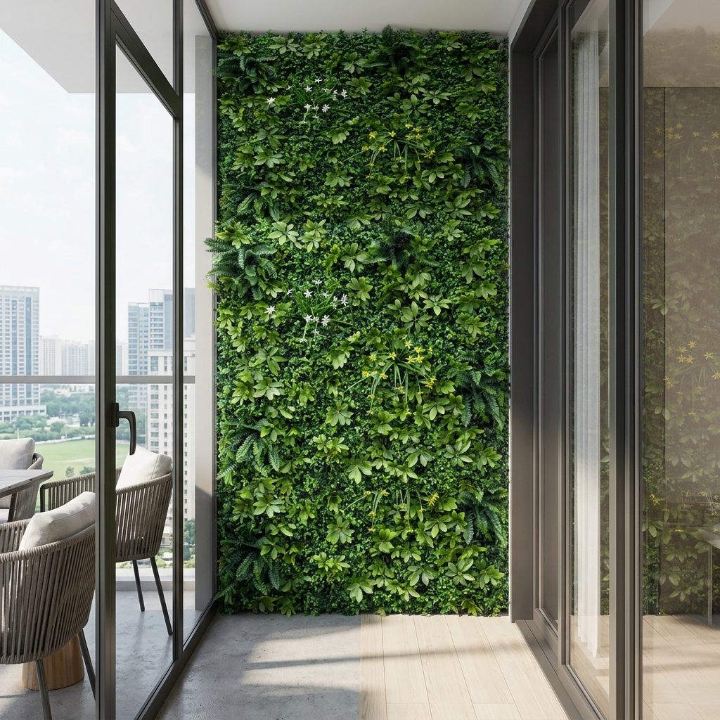 MF004 Mixed Foliage Green Wall Mat 1x1m detail 4