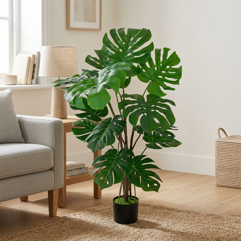 Artificial Monstera Deliciosa Plant 110cm detail 2