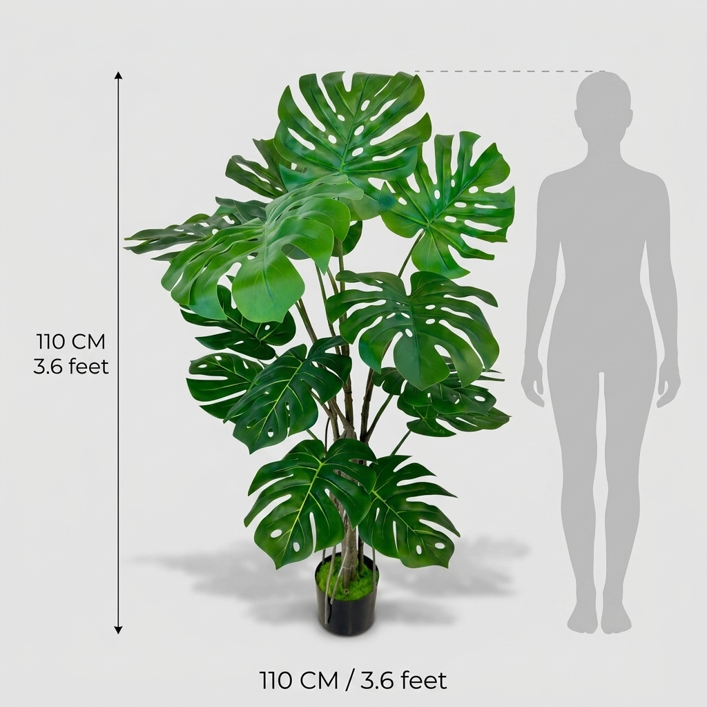 Artificial Monstera Deliciosa Plant 110cm detail 3